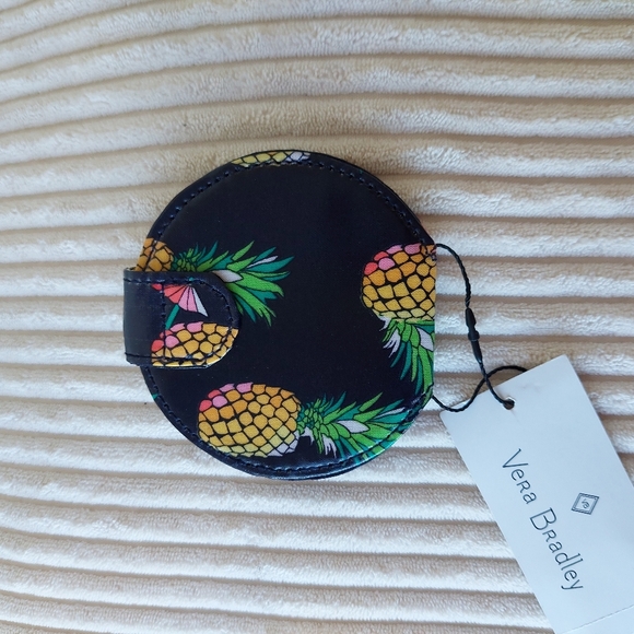 Vera Bradley Accessories - Vera Bradley Pineapple Compact Mirror - Black with Yellow & Green